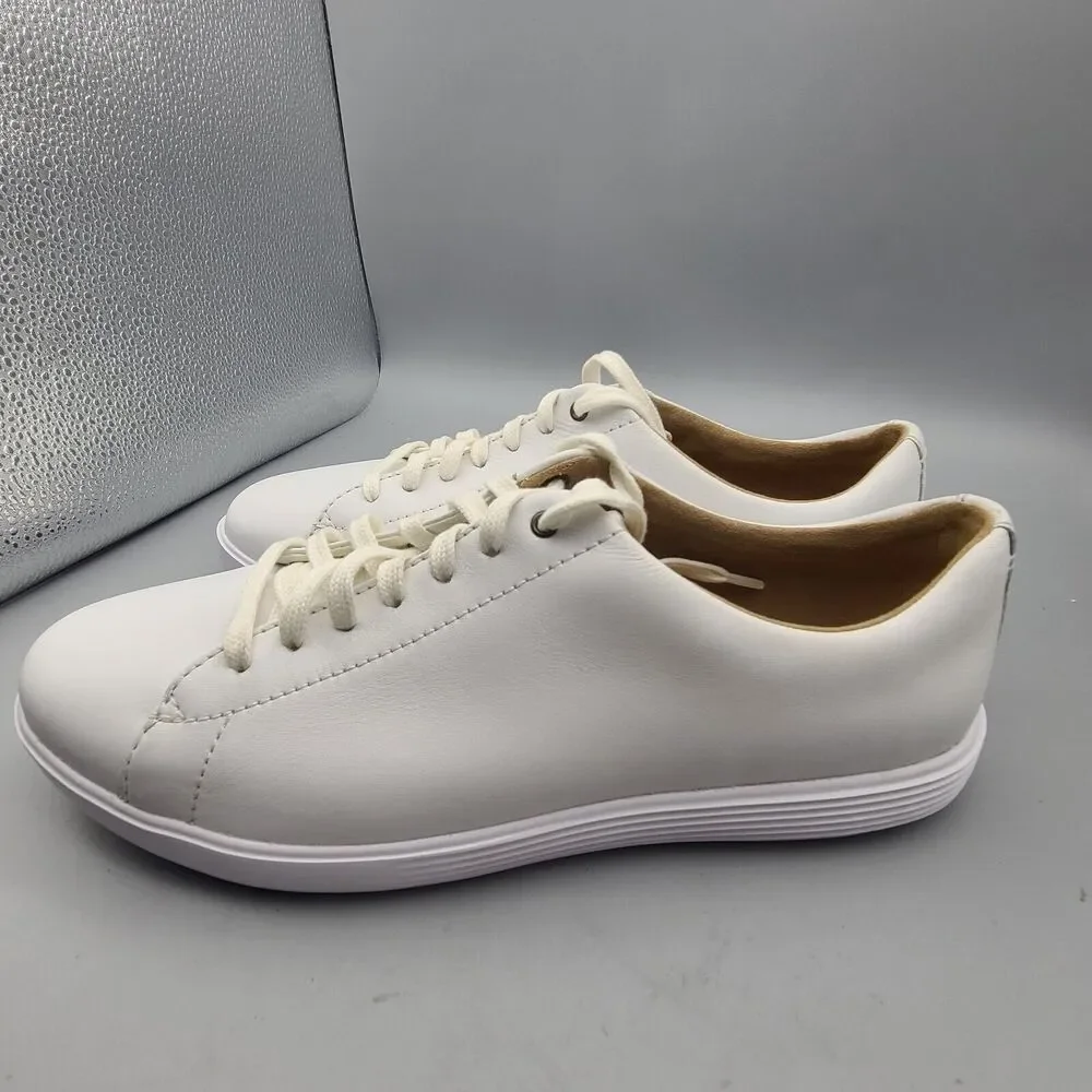 Cole Haan Grand Crosscourt II White Leather Lace-up Sneakers Women Sz 10 new